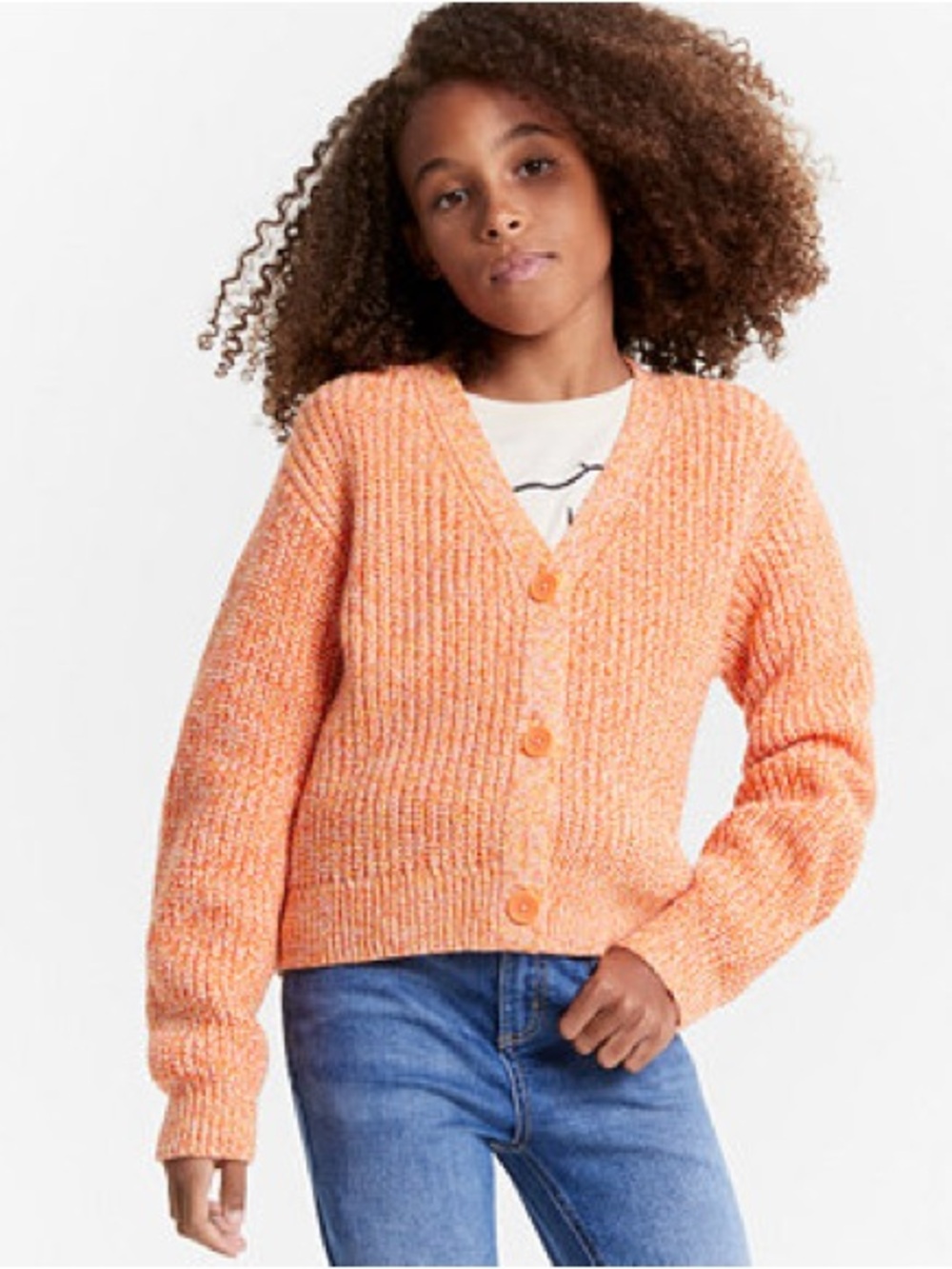 🧵Epic Threads 🧵 Cozy V-Neck Chunky Cardigan Sweater - Size S 7-8